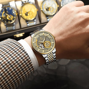 Relogio Masculino Dourado Automatico POEDAGAR Tourbillon 5