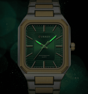 Relogio Masculino Dourado Quadrado Quartzo CURREN 8457 5