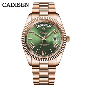 Relogio Masculino Ouro Rose Automatico CADISEN Day Date 1