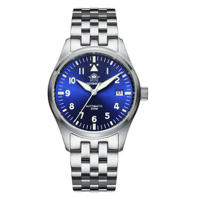 Relogio Masculino Prata Azul Automatico ADDIESDIVE Flieger 1