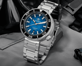 Relogio Masculino Prata Azul Mecanico ADDIESDIVE AD2059 3