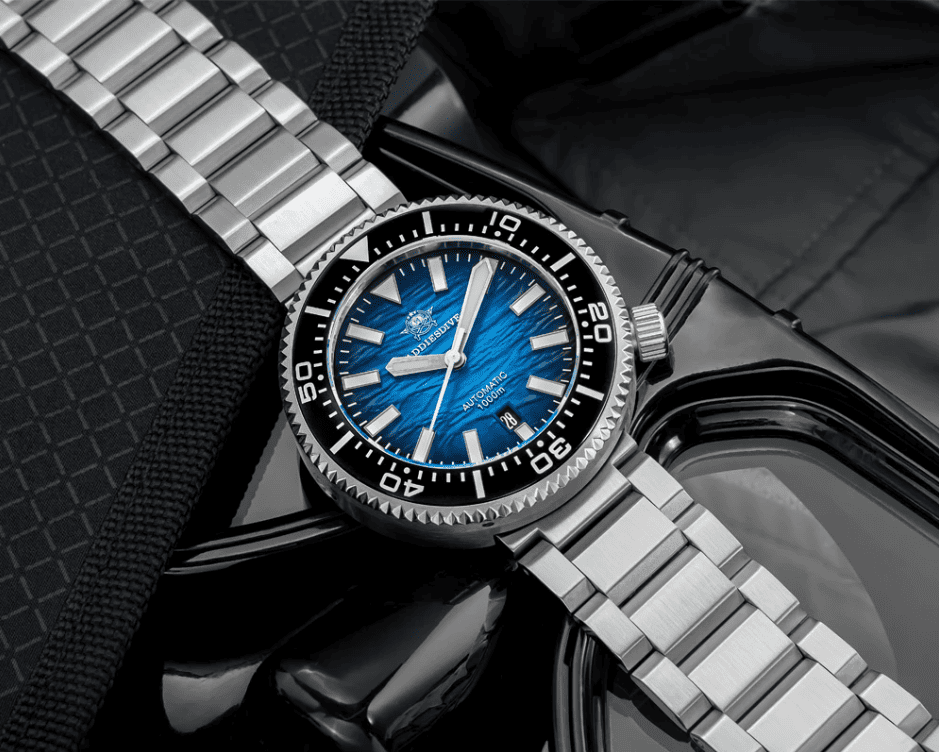 Relogio Masculino Prata Azul Mecanico ADDIESDIVE AD2059 6