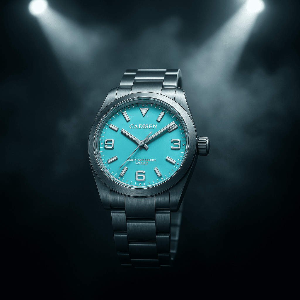 Relogio Masculino Prata Azul Mecanico CADISEN C8213M 5