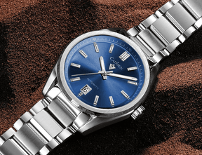 Relogio Masculino Prata Azul Mecanico CADISEN C8227M 4