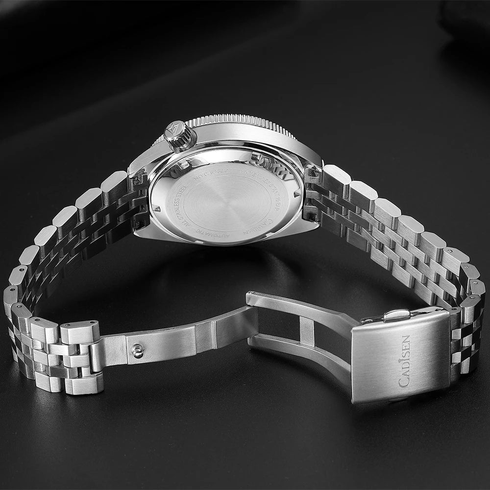 Relogio Masculino Prata Azul Mecanico CADISEN C8230 5