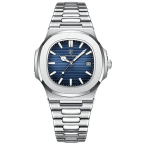 Relogio Masculino Prata Azul Quartz Deluxe 1