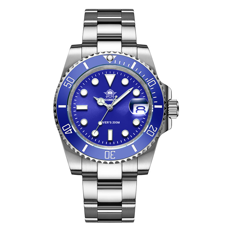 Relogio Masculino Prata Azul Quartzo ADDIESDIVE Submariner 1
