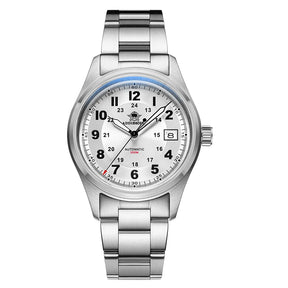 Relogio Masculino Prata Branco Mecanico ADDIESDIVE Field Watch  1