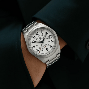 Relogio Masculino Prata Branco Mecanico ADDIESDIVE Field Watch  2