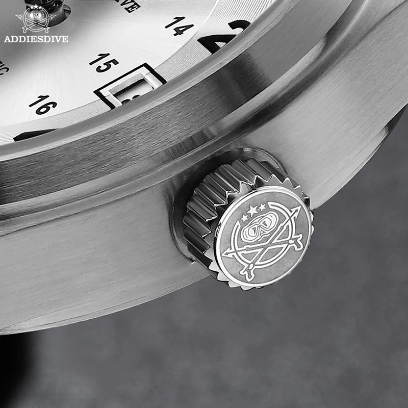 Relogio Masculino Prata Branco Mecanico ADDIESDIVE Field Watch  4