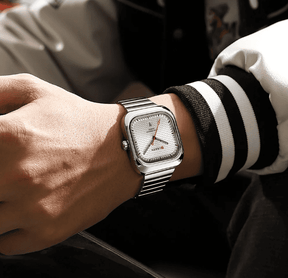 Relogio Masculino Prata Branco Quartzo 8460 2