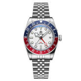 Relogio Masculino Prata Branco Quartzo ADDIESDIVE Pepsi GMT 1
