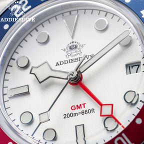 Relogio Masculino Prata Branco Quartzo ADDIESDIVE Pepsi GMT 6