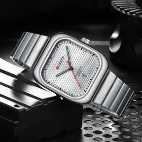 Relogio Masculino Prata Branco Quartzo CURREN 8460 3