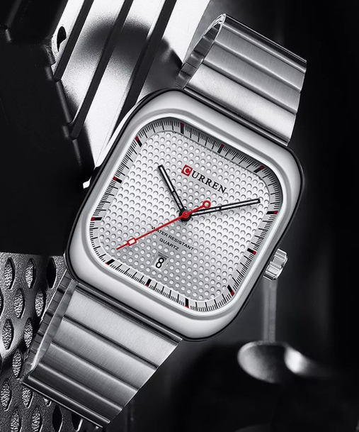 Relogio Masculino Prata Branco Quartzo CURREN 8460 4