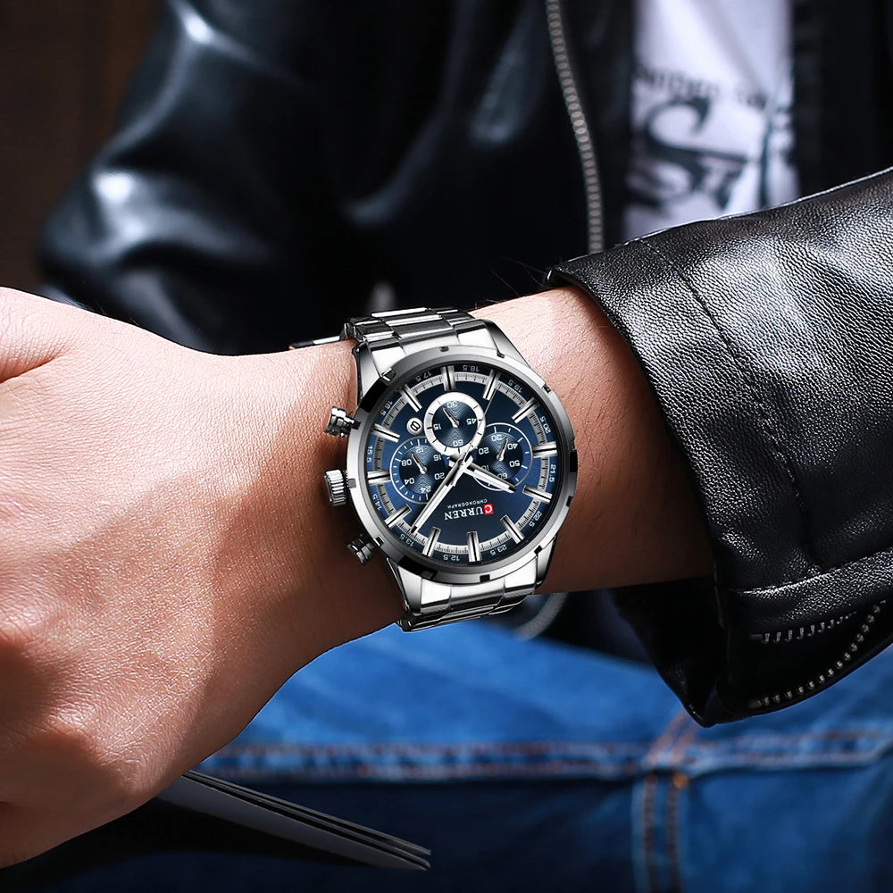 Relogio Masculino Prata Cronografo CURREN 8355 2