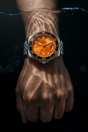 Relogio Masculino Prata Laranja Automatico CADISEN C8220 5