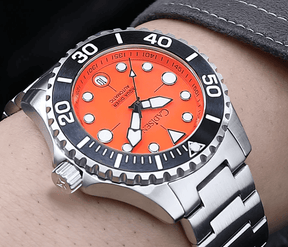 Relogio Masculino Prata Laranja Mecanico CADISEN C8232 2