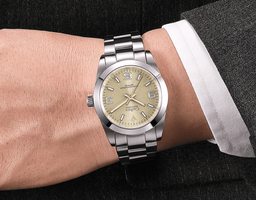 Relogio Masculino Prata Ouro Mecanico C8213M 2