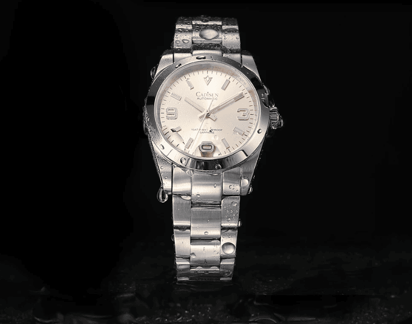 Relogio Masculino Prata Ouro Mecanico C8213M 4