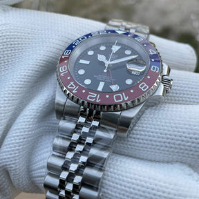 Relogio Masculino Prata Preto Mecanico STEELDIVE NH34 GMT 6