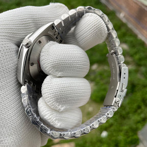 Relogio Masculino Prata Preto Mecanico STEELDIVE Retro King 8