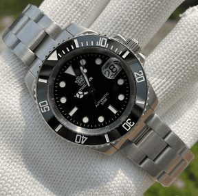Relogio Masculino Prata Preto Mecanico STEELDIVE Submariner 3