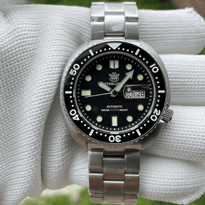 Relogio Masculino Prata Preto Mecanico STEELDIVE Turtle V2 6