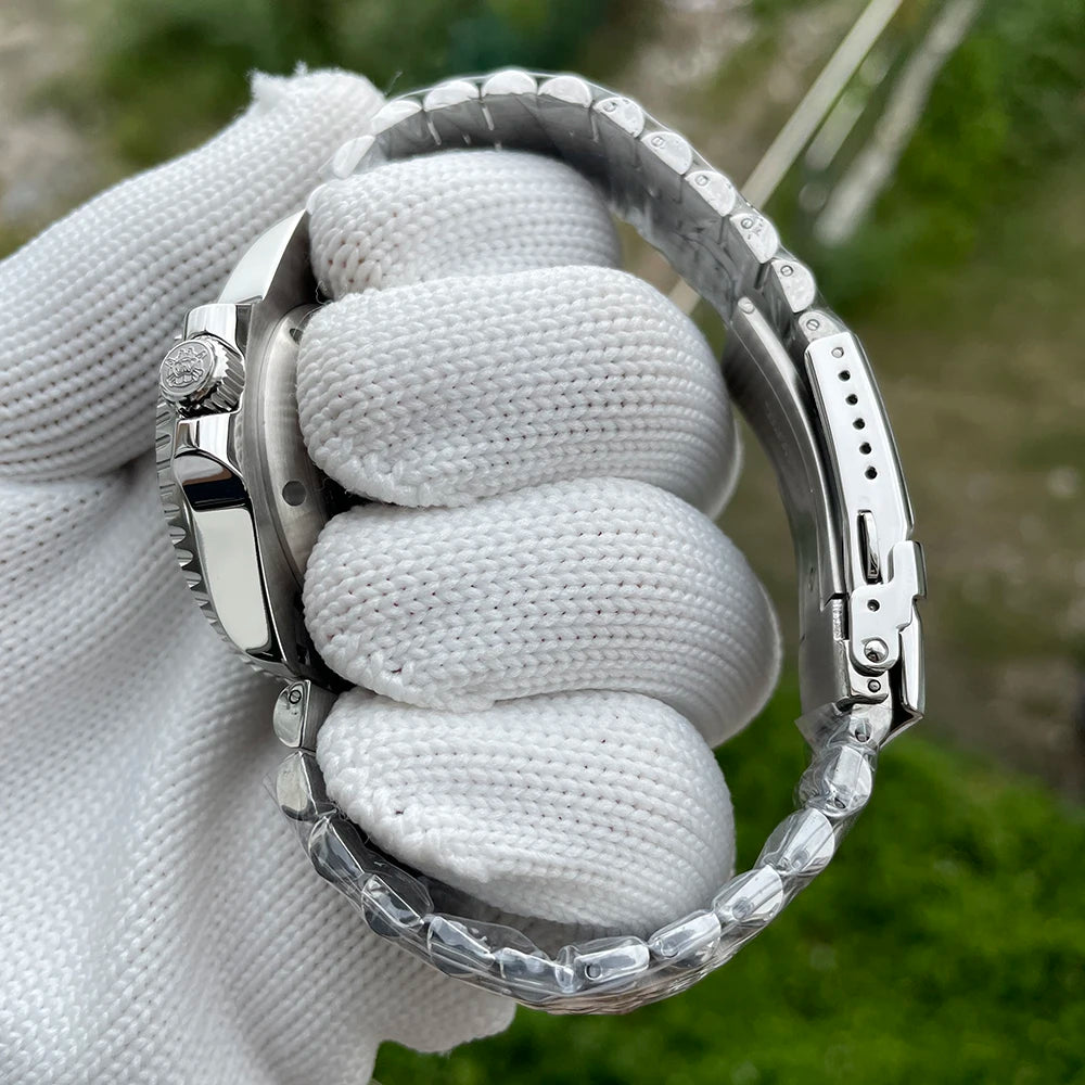 Relogio Masculino Prata Preto Mecanico Submariner 10