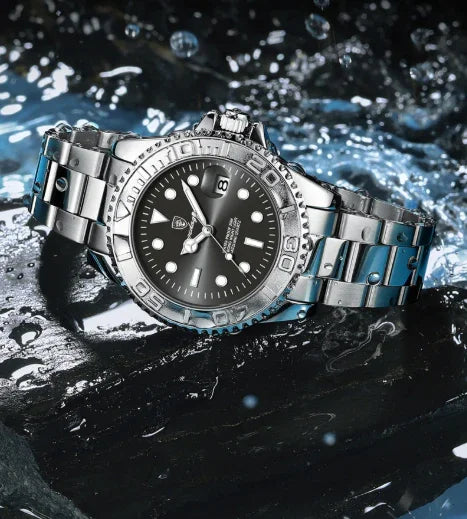 Relogio Masculino Prata Preto Quartz 680 5