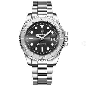 Relogio Masculino Prata Preto Quartz POEDAGAR 680 1