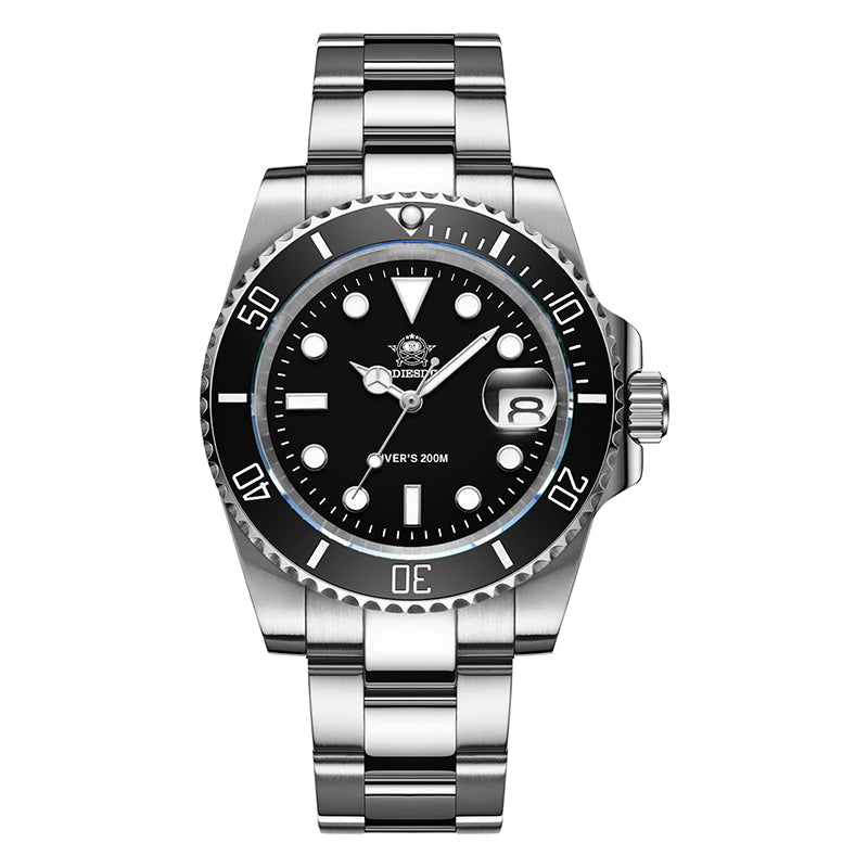 Relogio Masculino Prata Preto Quartzo ADDIESDIVE Submariner 1