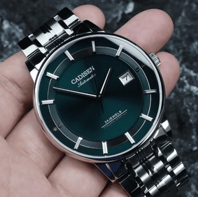Relogio Masculino Prata Verde Automatico C8175 3