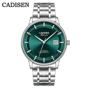 Relogio Masculino Prata Verde Automatico CADISEN C8175 1