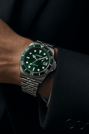 Relogio Masculino Prata Verde Automatico CADISEN C8220 2