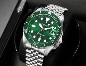 Relogio Masculino Prata Verde Automatico CADISEN C8220 3