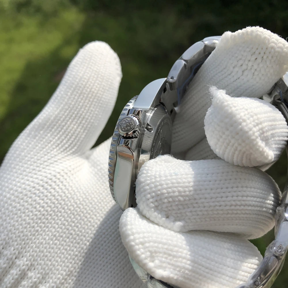 Relogio Masculino Prata Verde Automotico STEELDIVE SD1953J 9