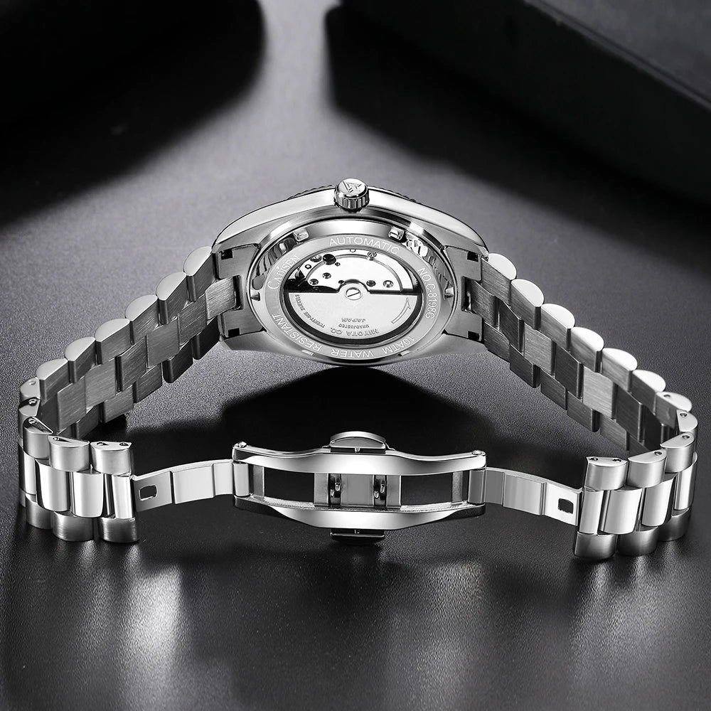 Relogio Masculino Prata Verde Mecanico CADISEN C8185MRRL 8