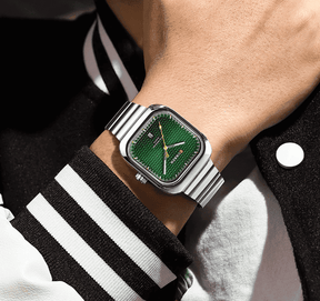 Relogio Masculino Prata Verde Quartzo 8460 2