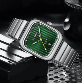 Relogio Masculino Prata Verde Quartzo 8460 4