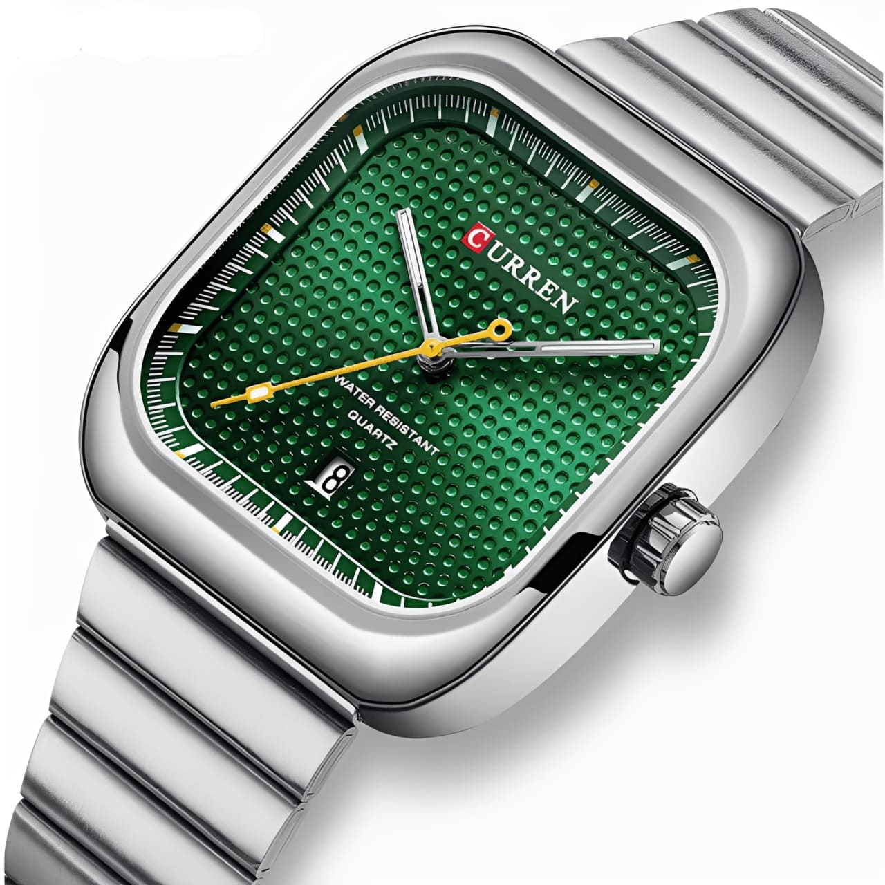 Relogio Masculino Prata Verde Quartzo 8460 6