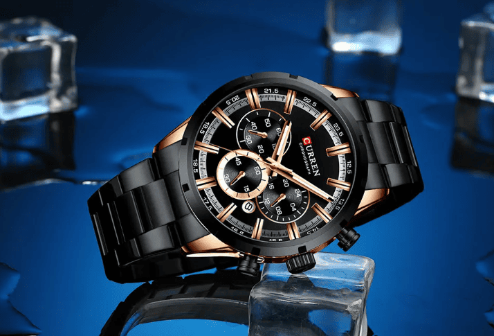 Relogio Masculino Preto Cronógrafo CURREN 8355 4