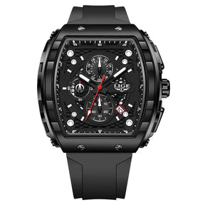 Relogio Masculino Preto Cronografo LIGE Tonneau 1