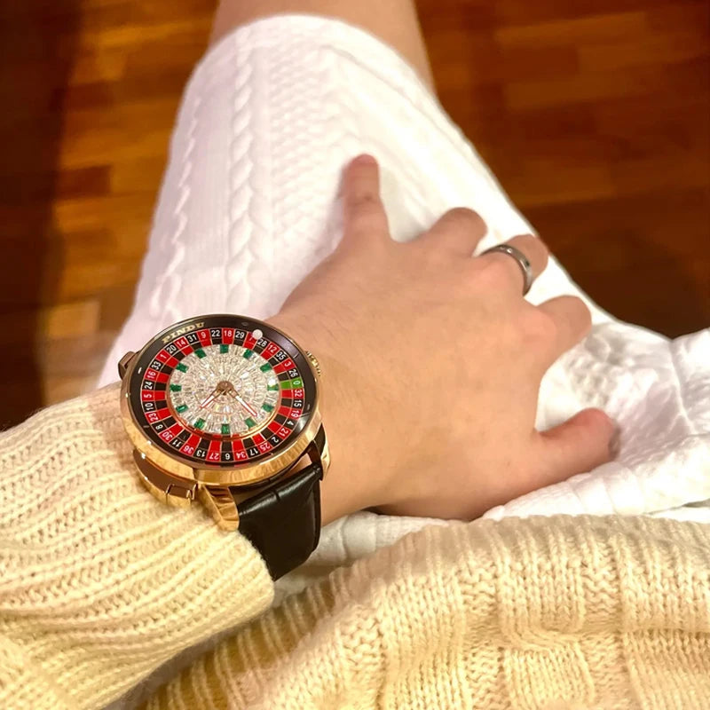 Relogio Masculino Preto Dourado Mecanico Rotativo NH35 5