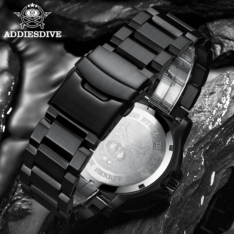 Relogio Masculino Preto Laranja Quartzo ADDIESDIVE Navy Seal 6