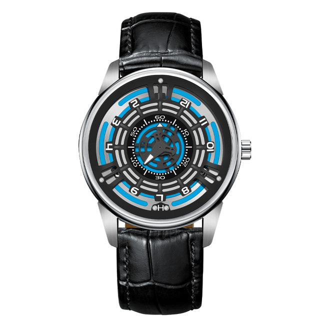 Relogio Masculino Preto Prata Mecanico PINDU Engine Concept 10