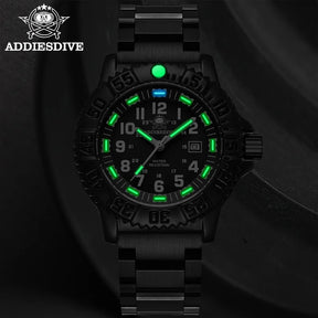 Relogio Masculino Preto Quartzo ADDIESDIVE Navy Seal 5