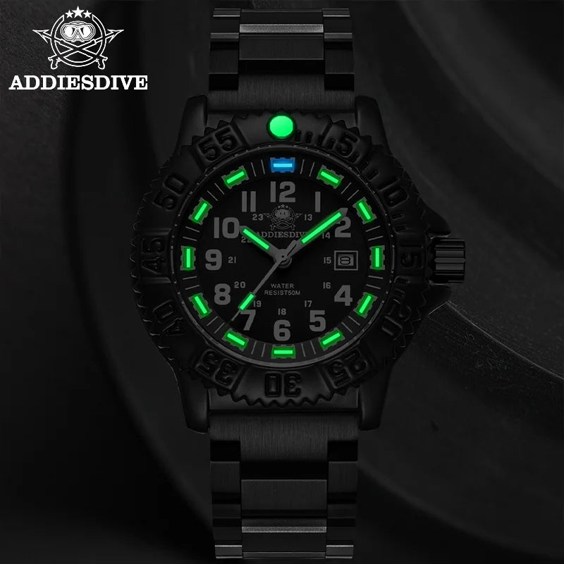 Relogio Masculino Preto Quartzo ADDIESDIVE Navy Seal 5