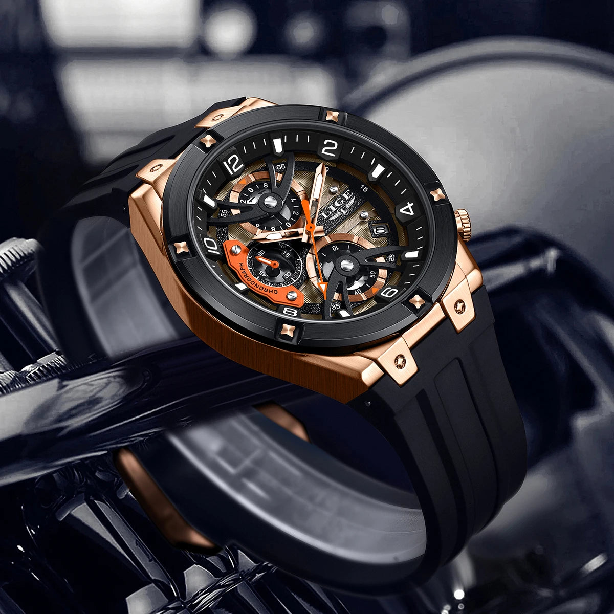 Relogio Masculino Preto Quartzo LIGE 89148 5