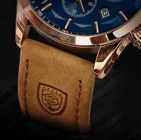 Relogio Masculino Pulseira de Couro Azul Quartz POEDAGAR 988 6